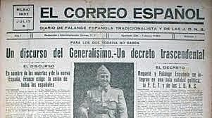 DECRETO DE UNIFICACIÓN DE FET DE LAS JONS. BOMBARDEO DE GUERNICA.