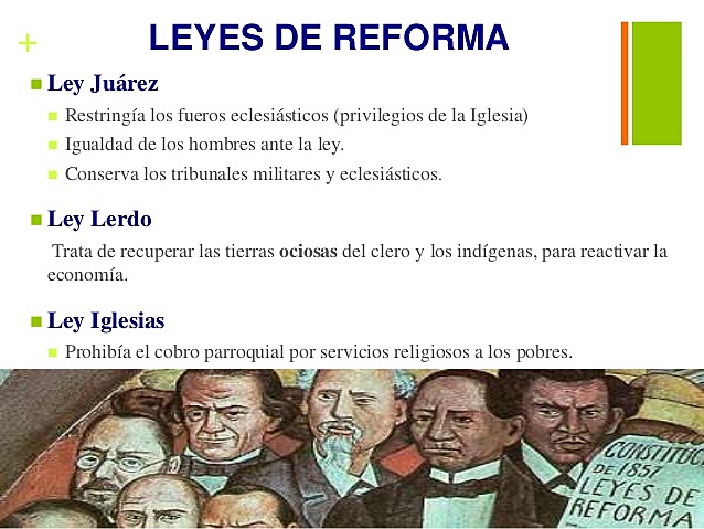 Las Leyes de Reforma se dictaminaron del 12 de julio al 11 de agosto de 1859.