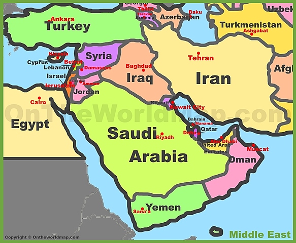 Map of the Middle East