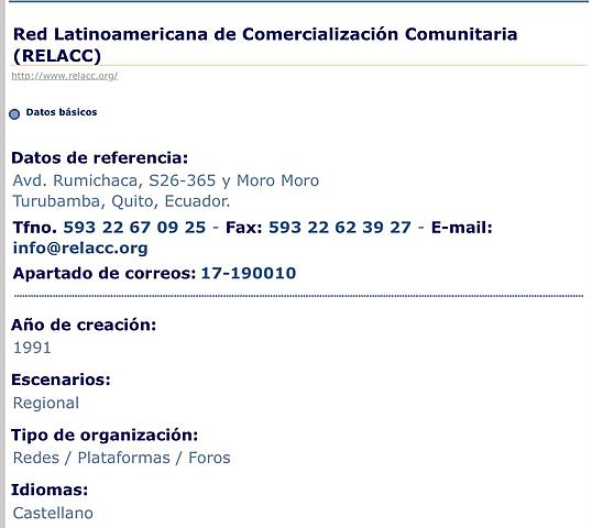 Red latinoamericana de ecuador comercialización comunitaria