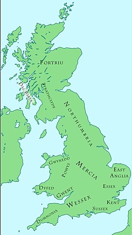 Old English Kingdoms around 800