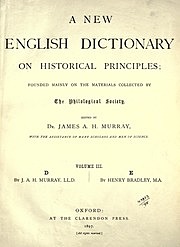 Release of A NEW ENGLISH DICTIONARY ON HISTORICAL PRINCIPLES