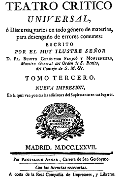 PUBLICACIÓN DE "TEATRO CRÍTICO UNIVERSAL"