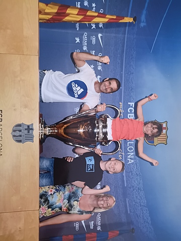 Dentro de la copa de la Champions del Barça