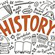 History doodles lettering white background 137829155