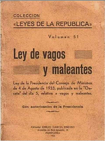 Ley de vagos y maleantes.