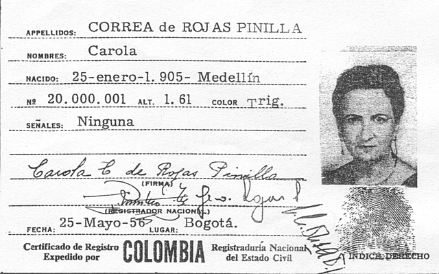 La primera cédula femenina