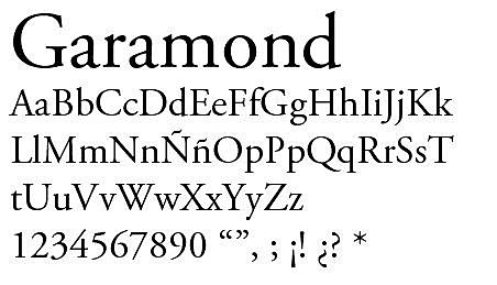 Tipografía garamond