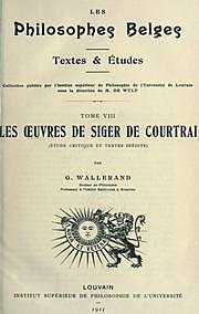 Siger de Courtrai - Tratados de Siger de Courtrai (entre los pocos textos gramaticales que se encuentran de la edad Media)