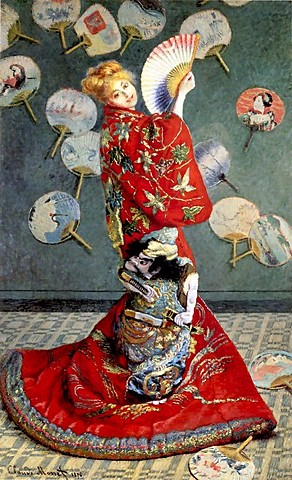 "Camille Monet en traje japonés"