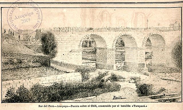 PERU. AREQUIPA. YANAHUARA. PUENTE COLGANTE INCAICO FUE SUSTITUIDO POR OTRO.