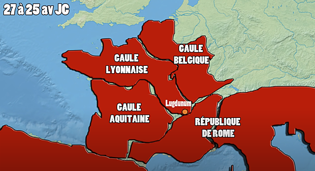 La division de la Gaule (27-25 Ap.JC)