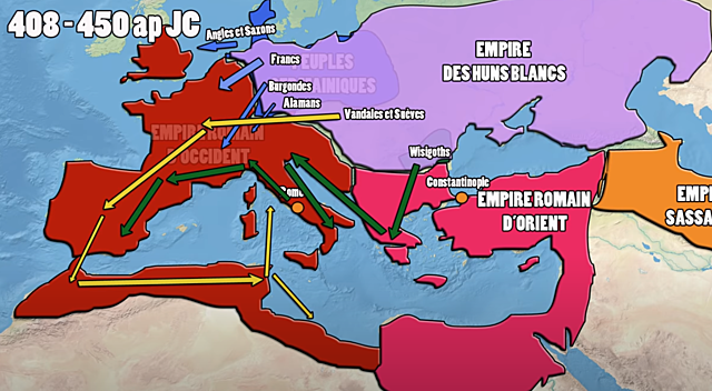 Les invasions barbares (408 - 450 Ap.JC)