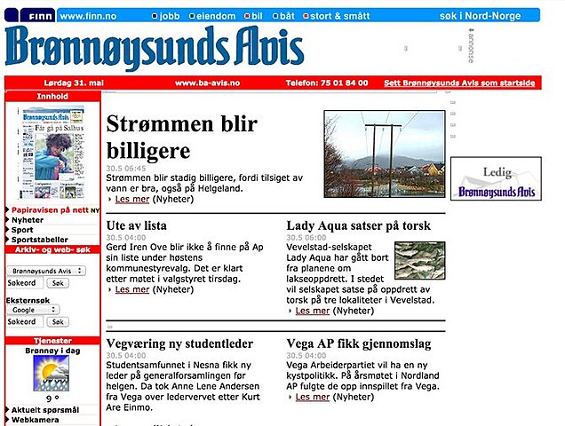 Første norske nettavis