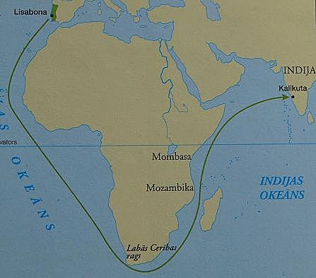 Portugāļi sasniedz Indiju