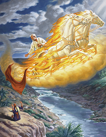 Elijah goes to heaven, Elisha becomes his successor
