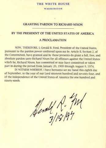 Gerald Ford pardons Nixon