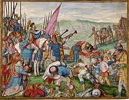 Jehoshaphat goes into battle prasing God