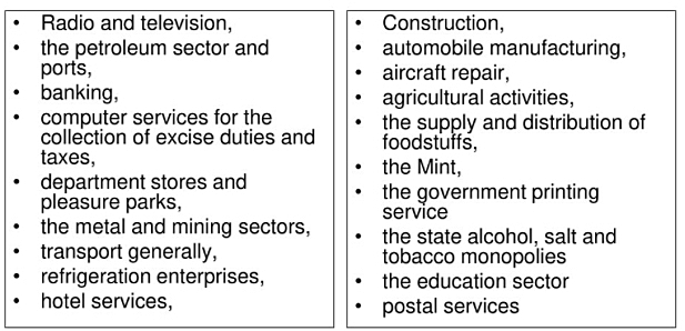 Non essential services