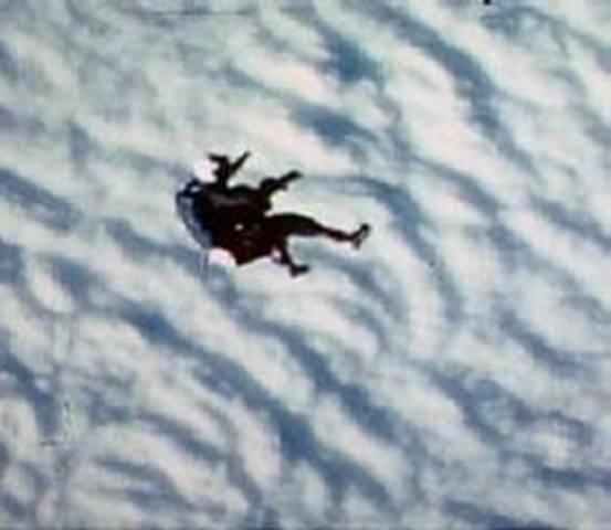 Joe Kittinger skydives through the atmosphere