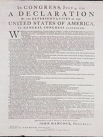 Sprejetje deklaracije o neodvisnosti ZDA