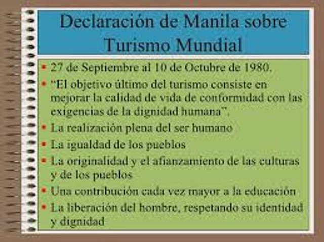 Declaración de Manila sobre el turismo mundial (OMT)