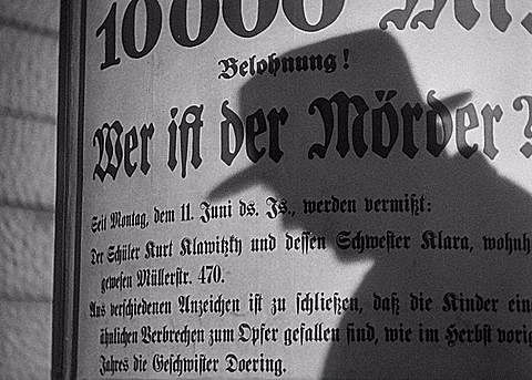 "M, el vampiro de Dusseldorf":  Fritz Lang