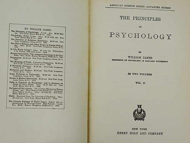 Publicación de Principios de la Psicología, escrita por William James - (1890).