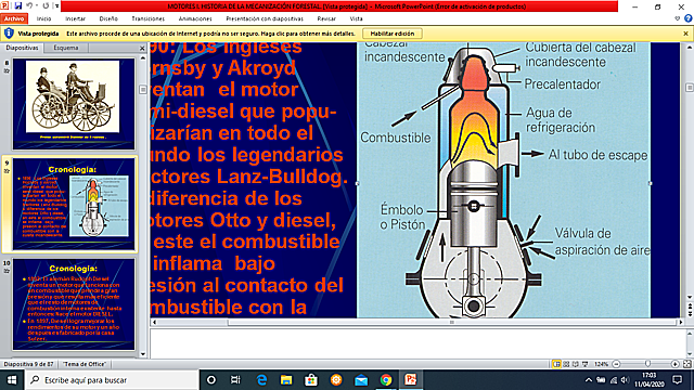 Los ingleses Hornsby y Akroyd inventan el motor semi-diesel que popu-larizarían en todo el mundo los legendarios tractores Lanz-Bulldog.