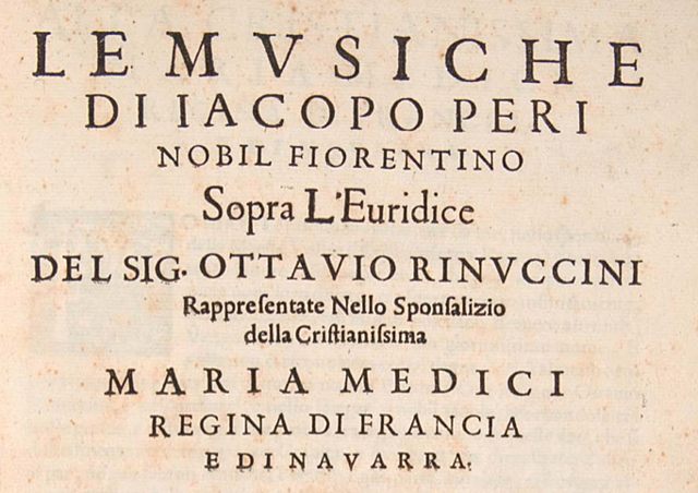 Euridice, primera ópera conservada.