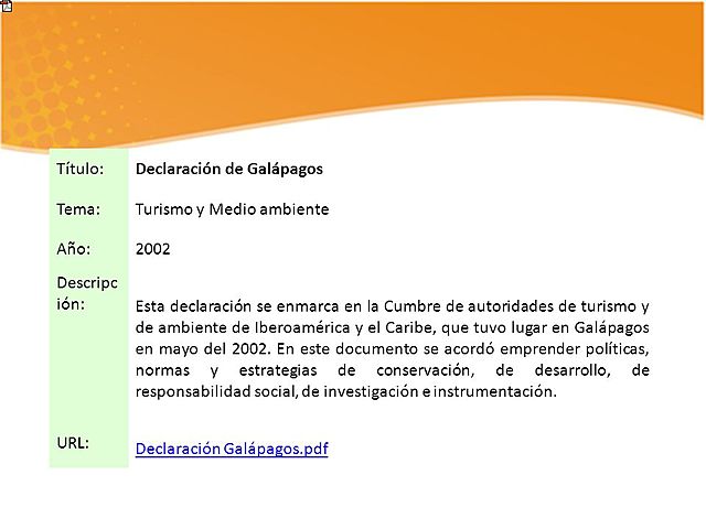 Declaración de Galápagos, Cumbre de autoridades de turismo y de ambiente de ibero América y el caribe