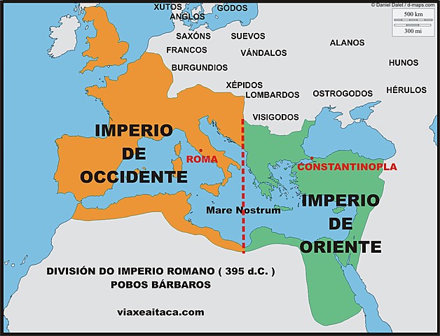 División del Imperio 395 d. C
