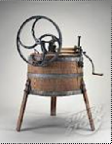 Clothes wringers were added to washing machines.