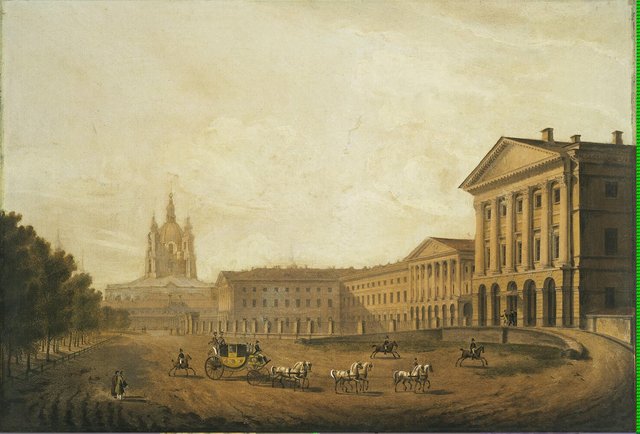 Builds Smolny Institute.