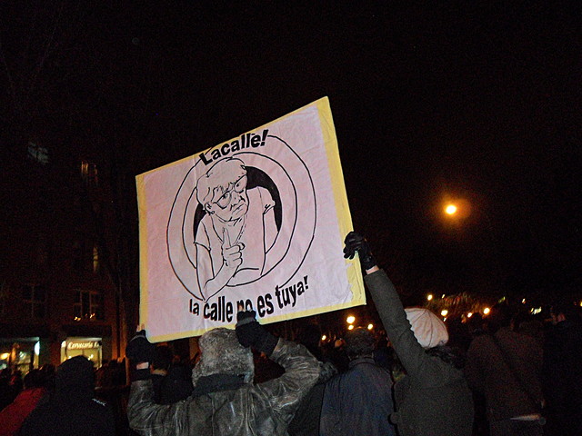 Marcha donde se dirigían a la sede del grupo Promecal