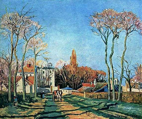Entrada del pueblo de Voisins - Pissarro