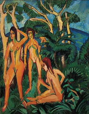 Bañistas bajo los arboles - Kirchner