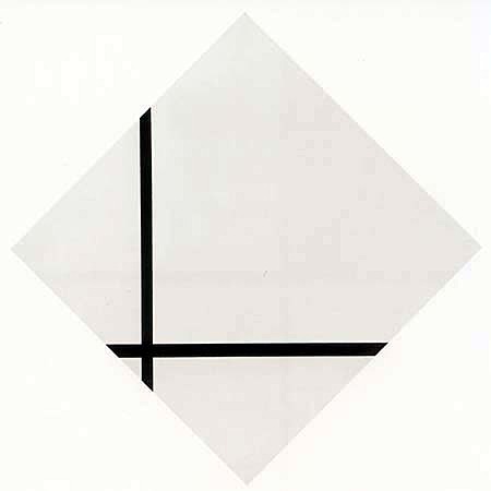 Rombo con dos líneas - Mondrian