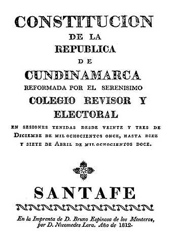 Constitución de la república de Cundinamarca.