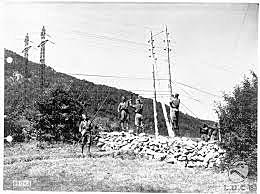 Trazo de la primera linea de telegrafía