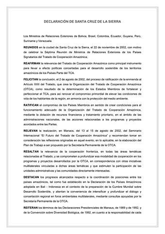 declaración de santa cruz de la cierra