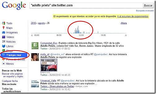 Búsquedas tiempo real