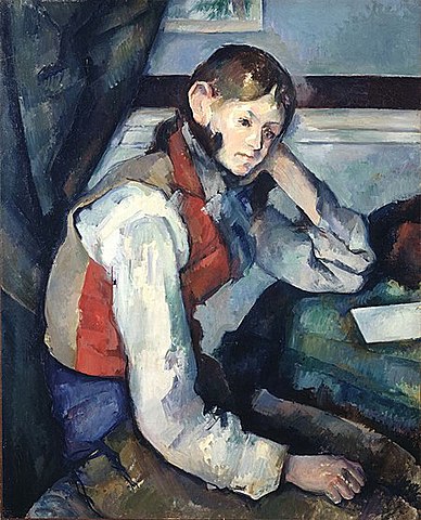 El chico del chaleco rojo, Cézanne