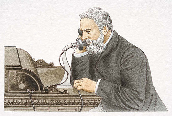 Alexander Graham Bell inventa el teléfono
