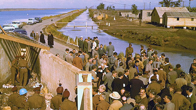 Suez canal opens.