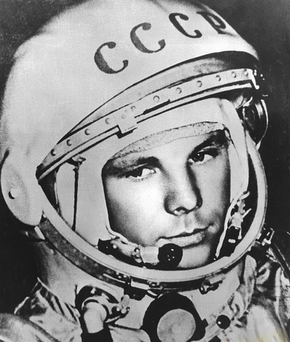Yuri Gagarin in the first person in space.