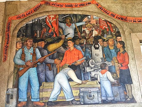 El arsenal. Repartiendo armas, Rivera