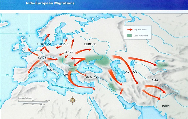 Indo-European migration map