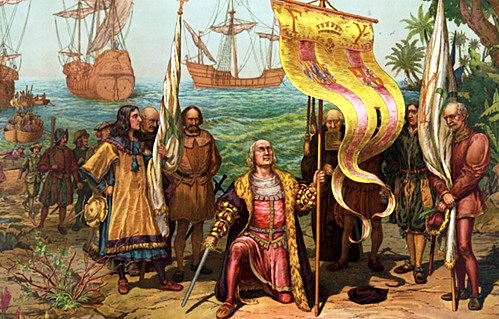 Descubrimiento de América con Cristóbal Colón. Llegada de los españoles al contiente americano.