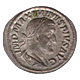 Roman denarius in silver (maximinus) transparent